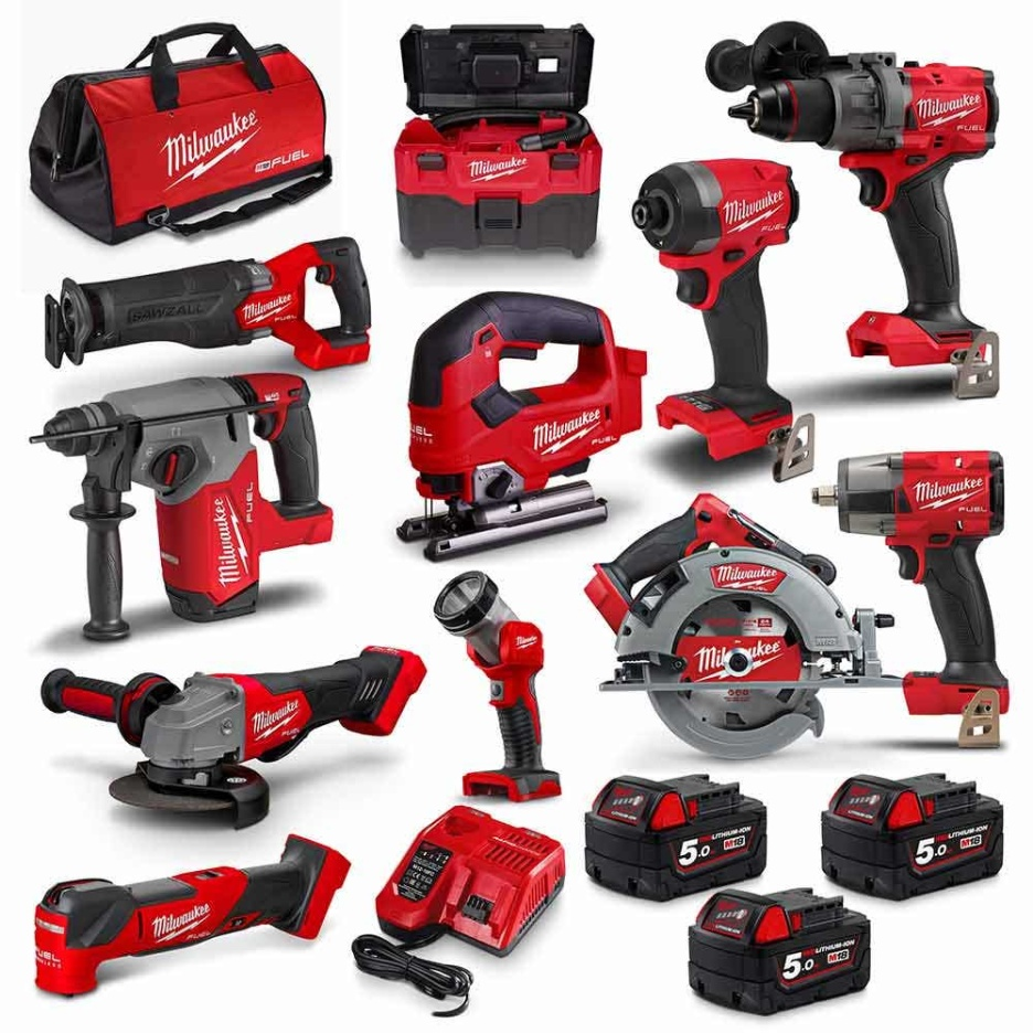 MILWAUKEE 18V FUEL�?11 Piece 3 x 5.0Ah Combo Kit M18FPP11A3503B