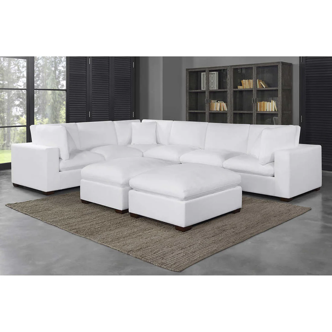 Thomasville Lowell 8-Piece Fabric Modular Sectional White