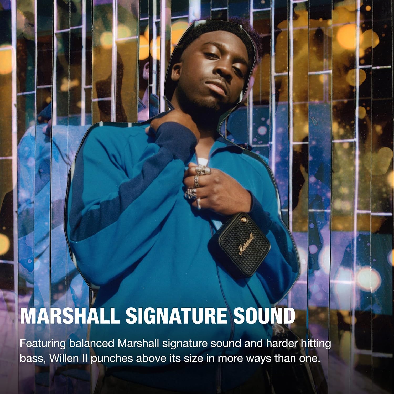 Marshall Willen IIBluetooth Speaker, Wireless, 17+ Hours Playtime, Water-Resistent IP67, Quick Charge - Black