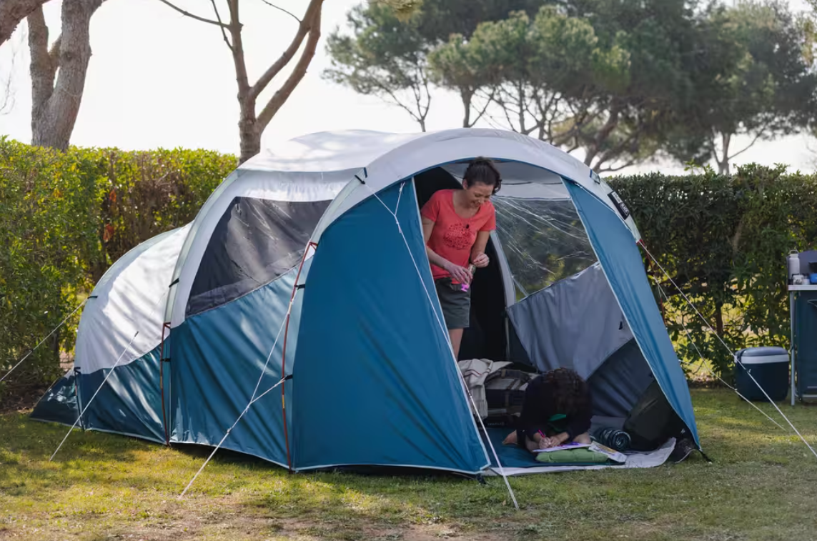 Camping Tent with Poles Arpenaz 4.1 F&B 4 Persons 1 Bedroom