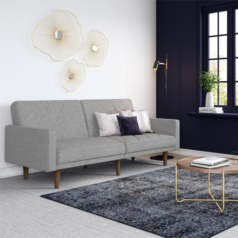 Adria Twin 78.5” Wide Split Back Convertible Sofa