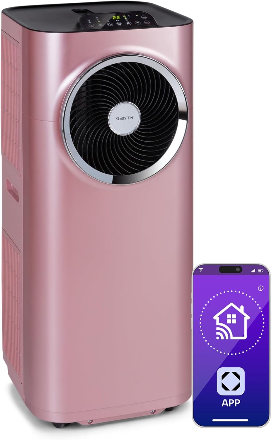 Klarstein portable air conditioner with exhaust pipe, 5-in-1 air conditioner(Rose gold)