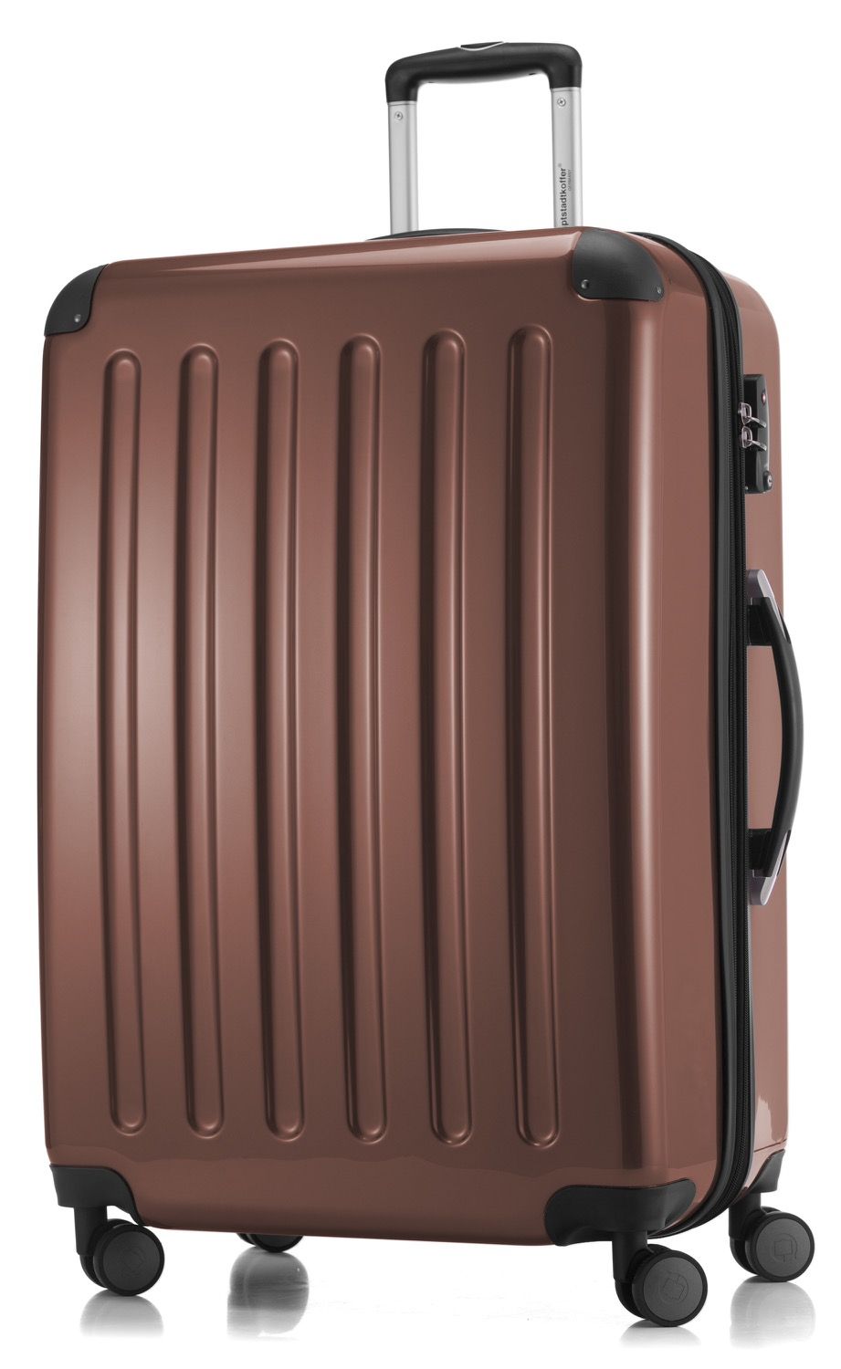 Alex - hand luggage hard shell black glossy, TSA, 55 cm, 42 liters