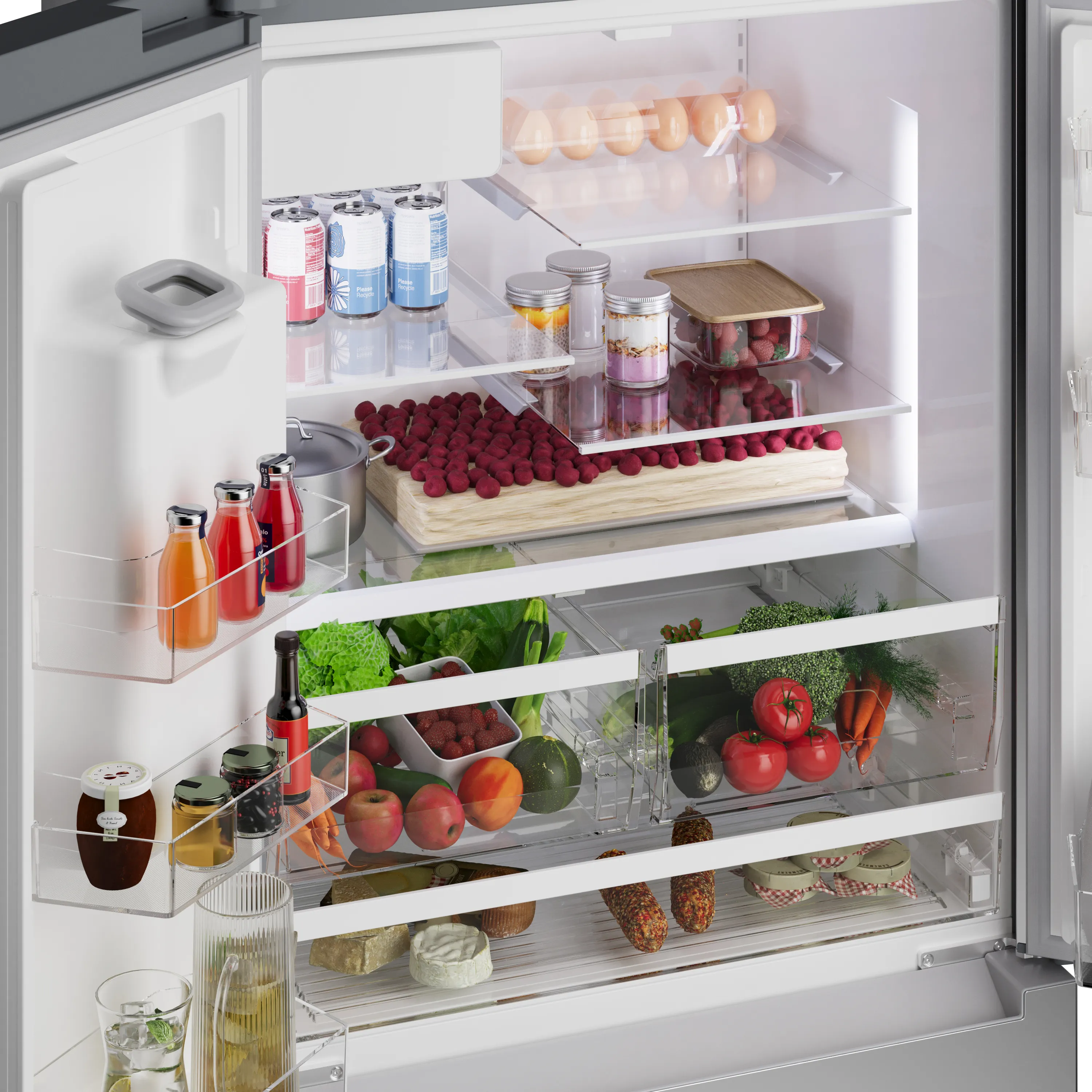 Bosch B36FD10ENS 100 Series French Door Bottom Mount Refrigerator 36'' Stainless steel (with anti-fingerprint), Total No Frost