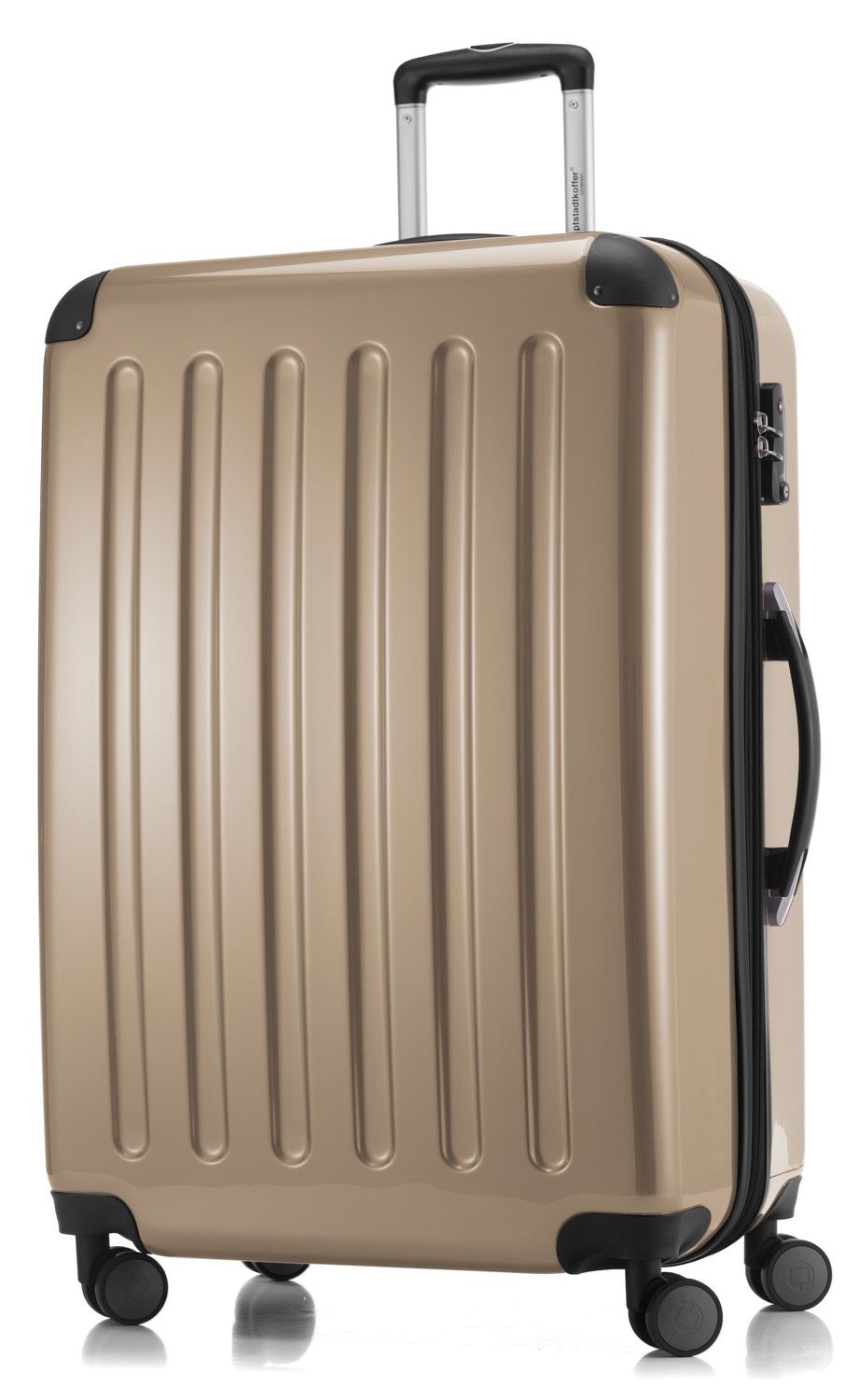Alex - hand luggage hard shell black glossy, TSA, 55 cm, 42 liters