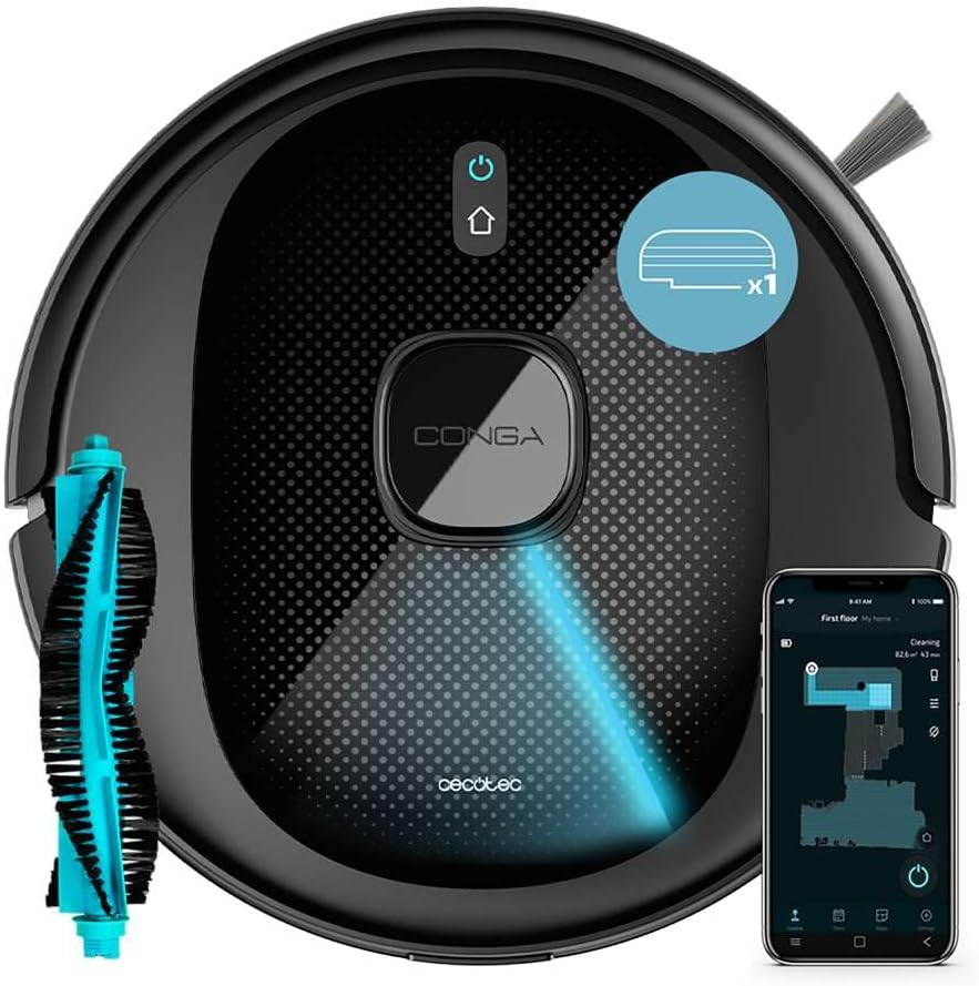 Cecotec Robot Aspirador con Navegación Láser y App Conga 8290 Immortal Ultra Power Genesis. 4 en 1