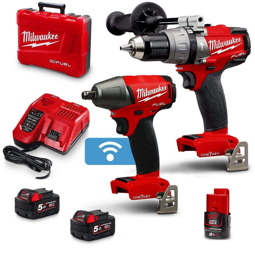 MILWAUKEE 18V FUEL™Brushless 2 Piece 1 x 2.0Ah/2 x 5.0Ah ONE-KEY™Combo Kit M18ONEPP2B2-502C