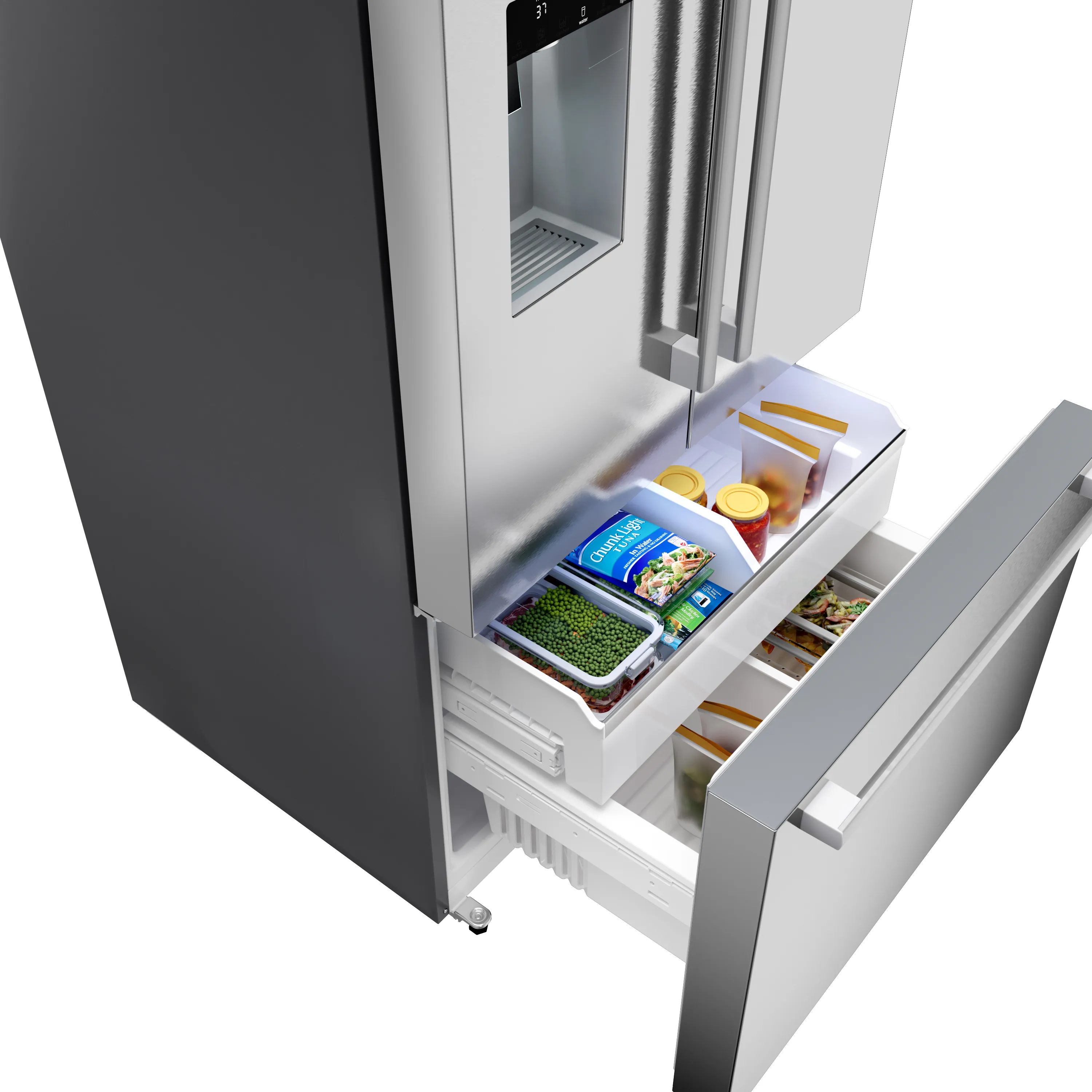 Bosch B36FD52SNS 500 Series French Door Bottom Mount Refrigerator 36'' Stainless steel (with anti-fingerprint), Total No Frost