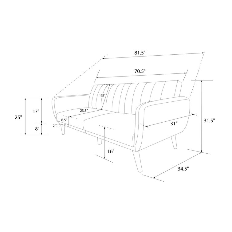 Brittany 81.5'' Vegan Leather Convertible Sofa