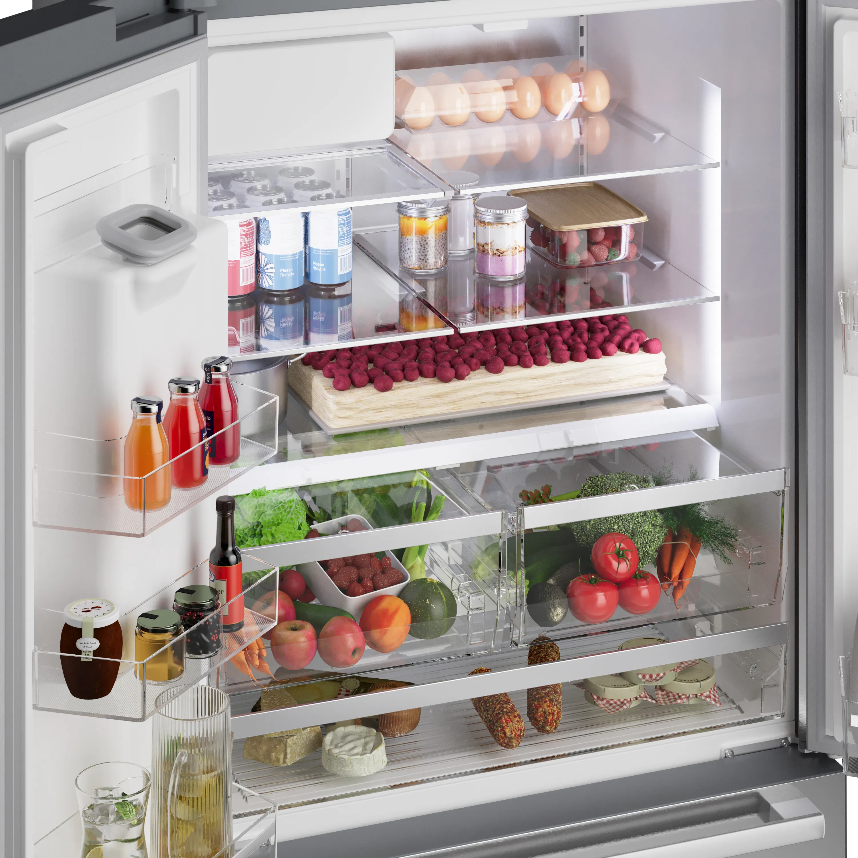 Bosch B36FD52SNS 500 Series French Door Bottom Mount Refrigerator 36'' Stainless steel (with anti-fingerprint), Total No Frost