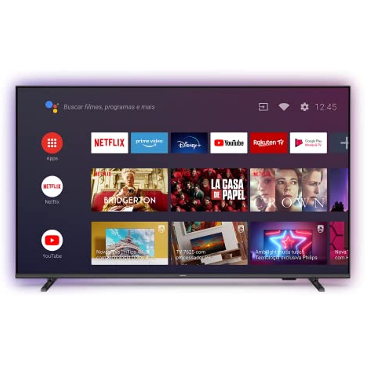 PHILIPS Smart TV 50 4K Android Ambilight 50PUG7907/78, Google Assistant, Comando de Voz, Dolby Vision/Atmos, VRR/ALLM, Bluetooth 5.0, 4 HDMI