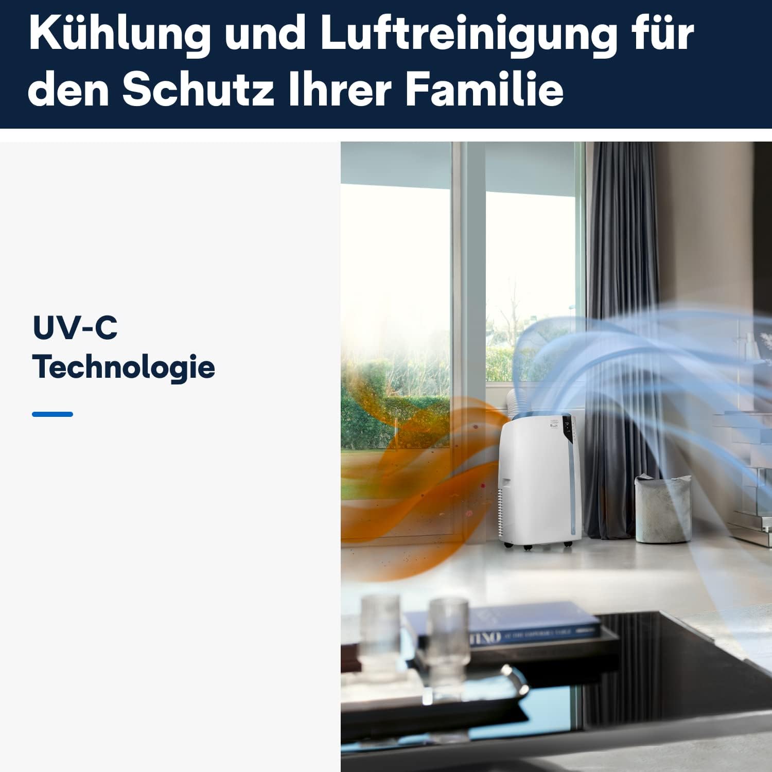 De'Longhi Pinguino PAC EX UV-Carelight, mobile air conditioner with EcoRealFeel