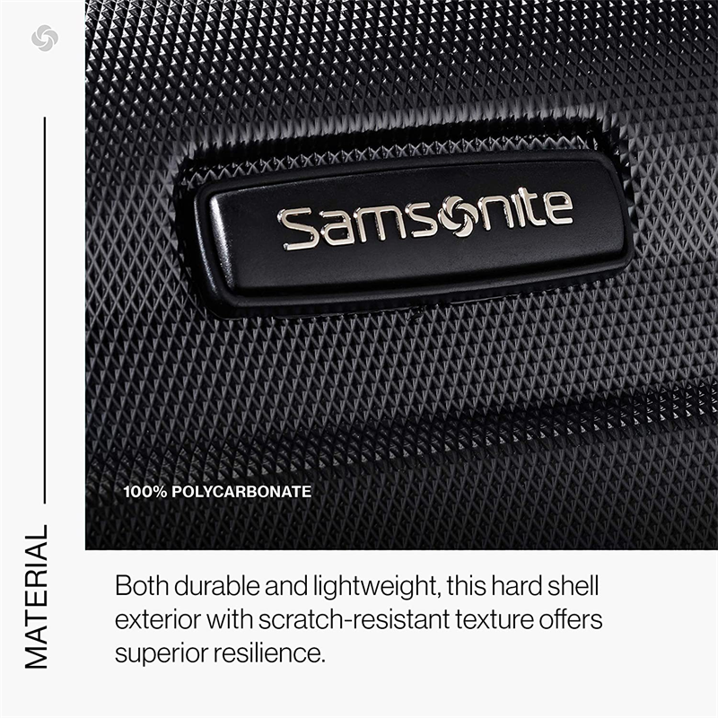 Samsonite Omni PC Hardside Expandable Luggage with Spinner Wheels,  Checked-Medium 24-Inch