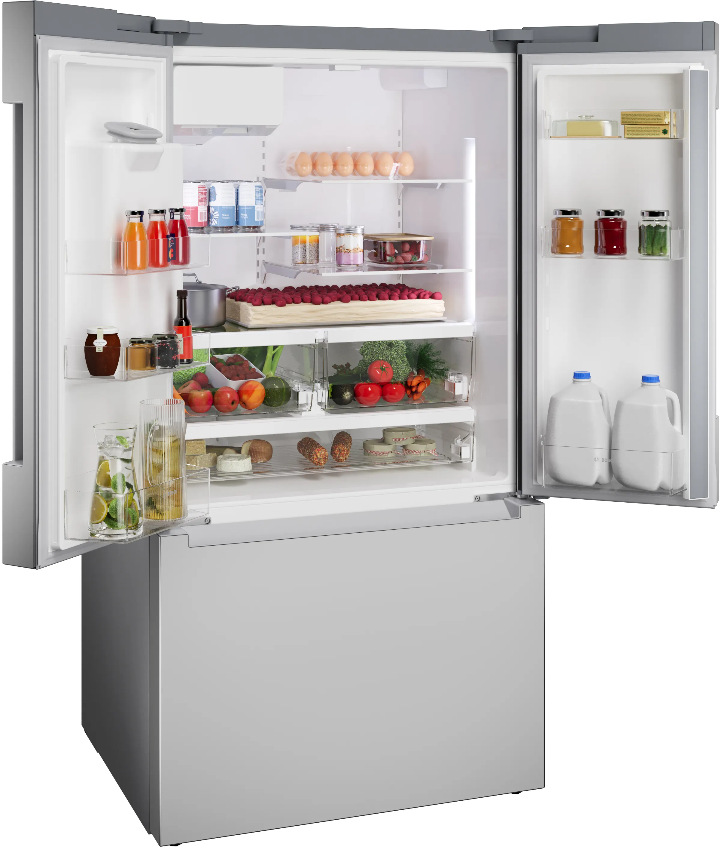 Bosch B36FD10ENS 100 Series French Door Bottom Mount Refrigerator 36'' Stainless steel (with anti-fingerprint), Total No Frost