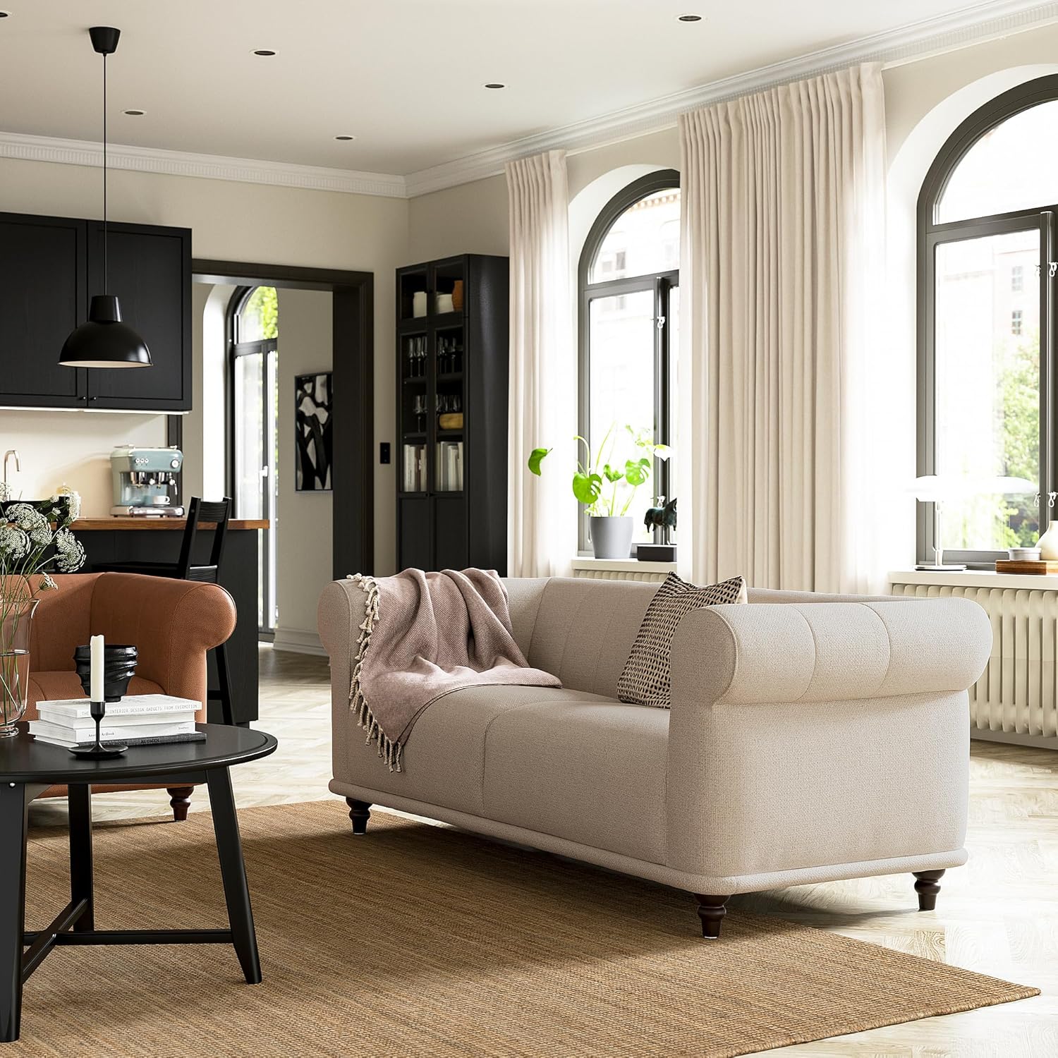 IKEA VISKAFORS 2-seat Sofa, Lejde Light Beige/Brown