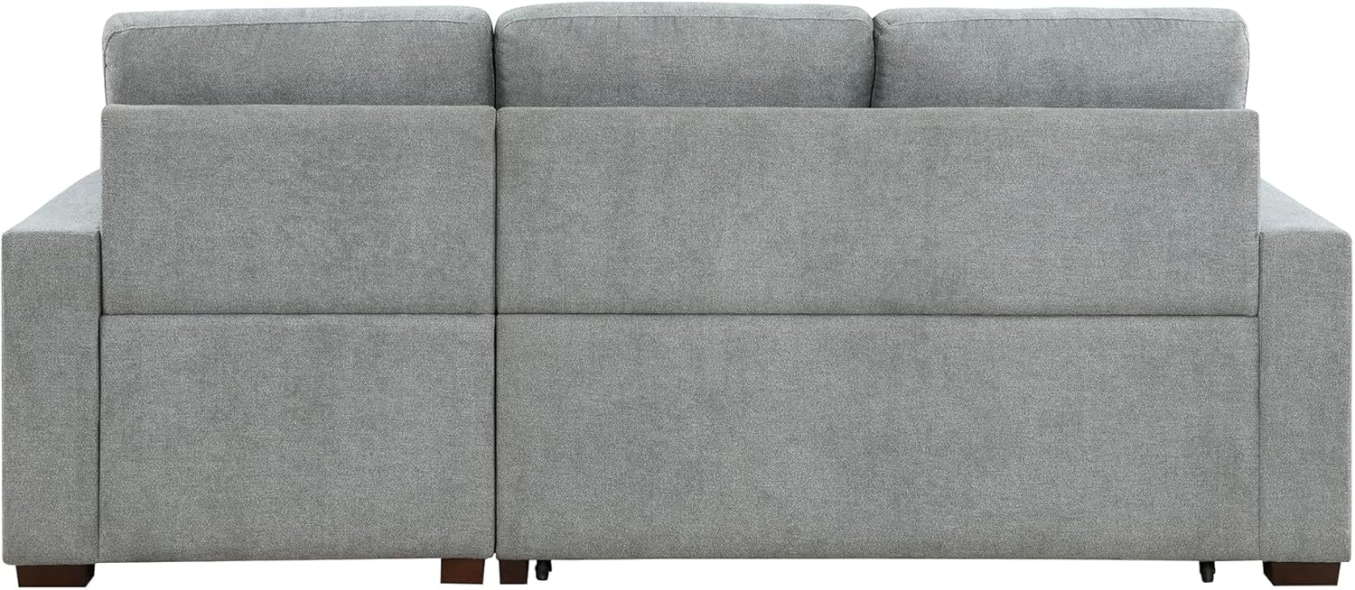 Kendale Sleeper Sofa, L Shape Sectional Couch with Right Storage Chaise and Pull Out Sofa Bed