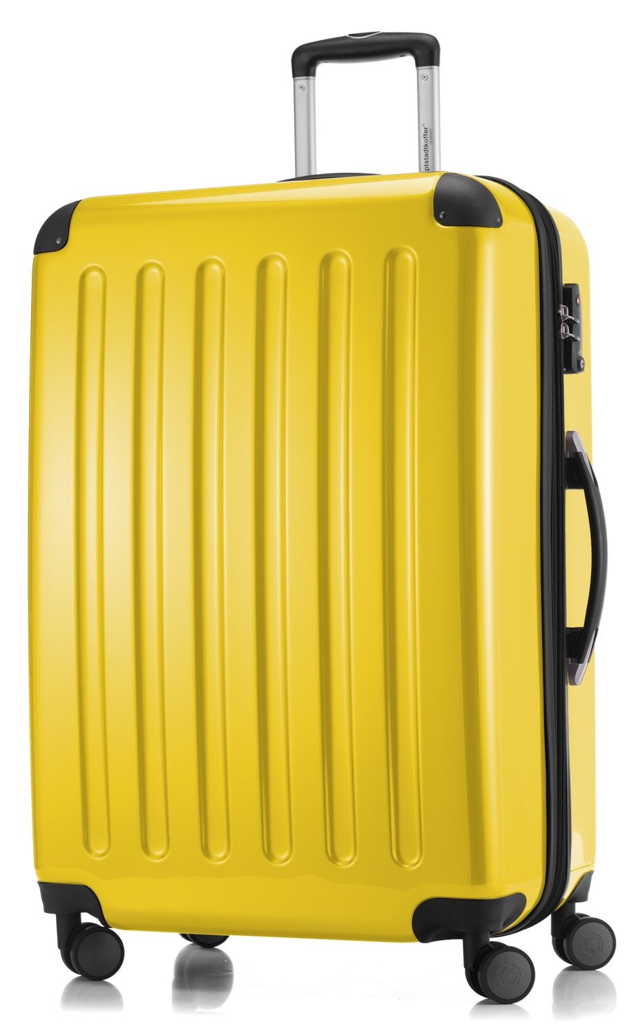 Alex - suitcase hard shell dark blue glossy, TSA, 65 cm, 74 liters