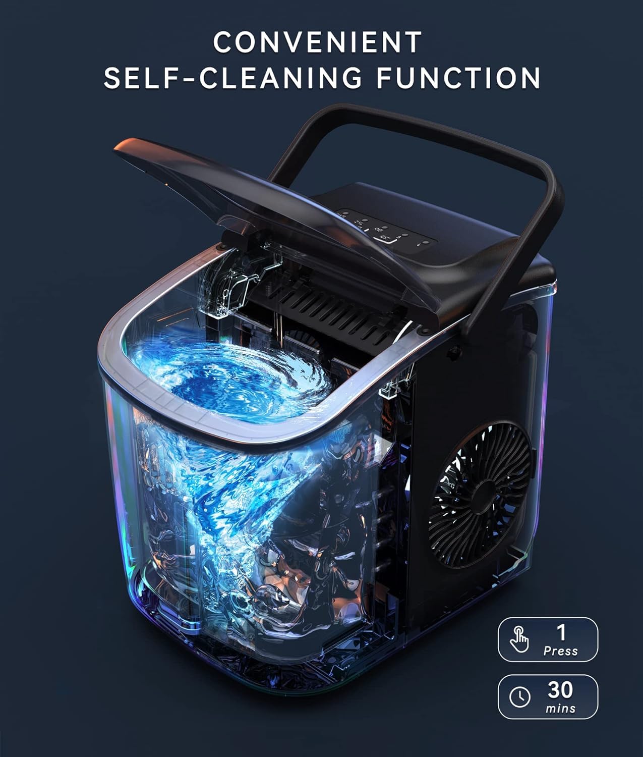 ecozy Portable Countertop Ice Maker - 9 Ice Cubes in 6 Minutes