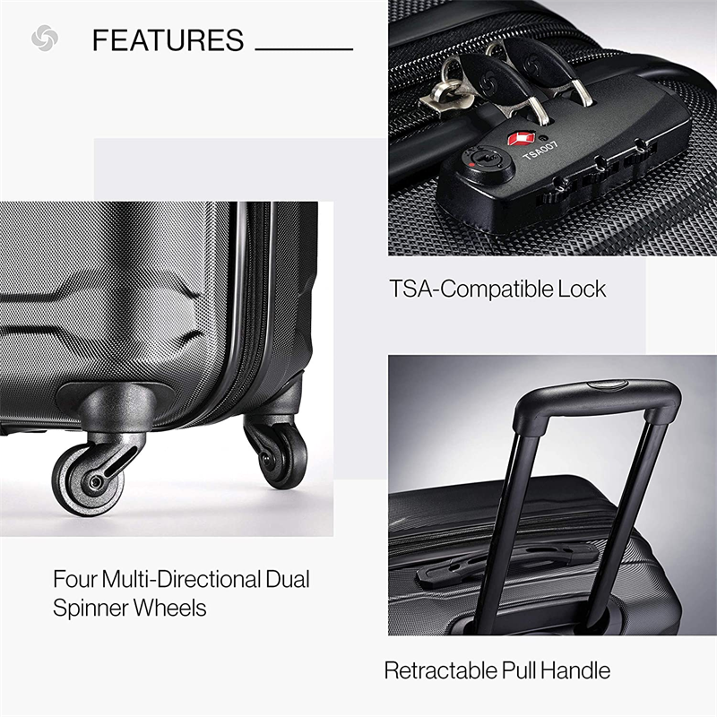 Samsonite Omni PC Hardside Expandable Luggage with Spinner Wheels,  Checked-Medium 24-Inch