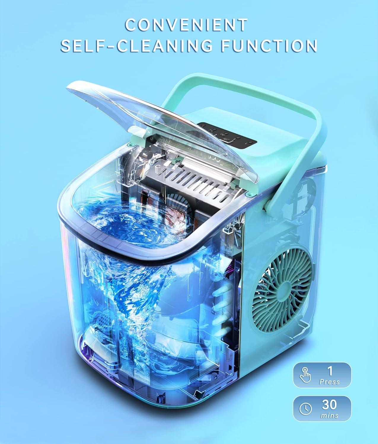 ecozy Portable Ice Maker Countertop9 Cubes Ready in 6 Mins