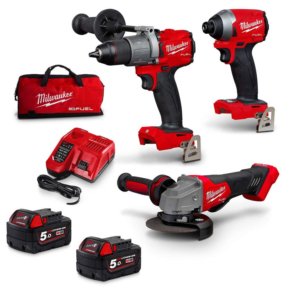 MILWAUKEE 18V FUEL™ONE-KEY™3 Piece 2 x 5.0Ah Combo Kit M18ONEPP3A2502B