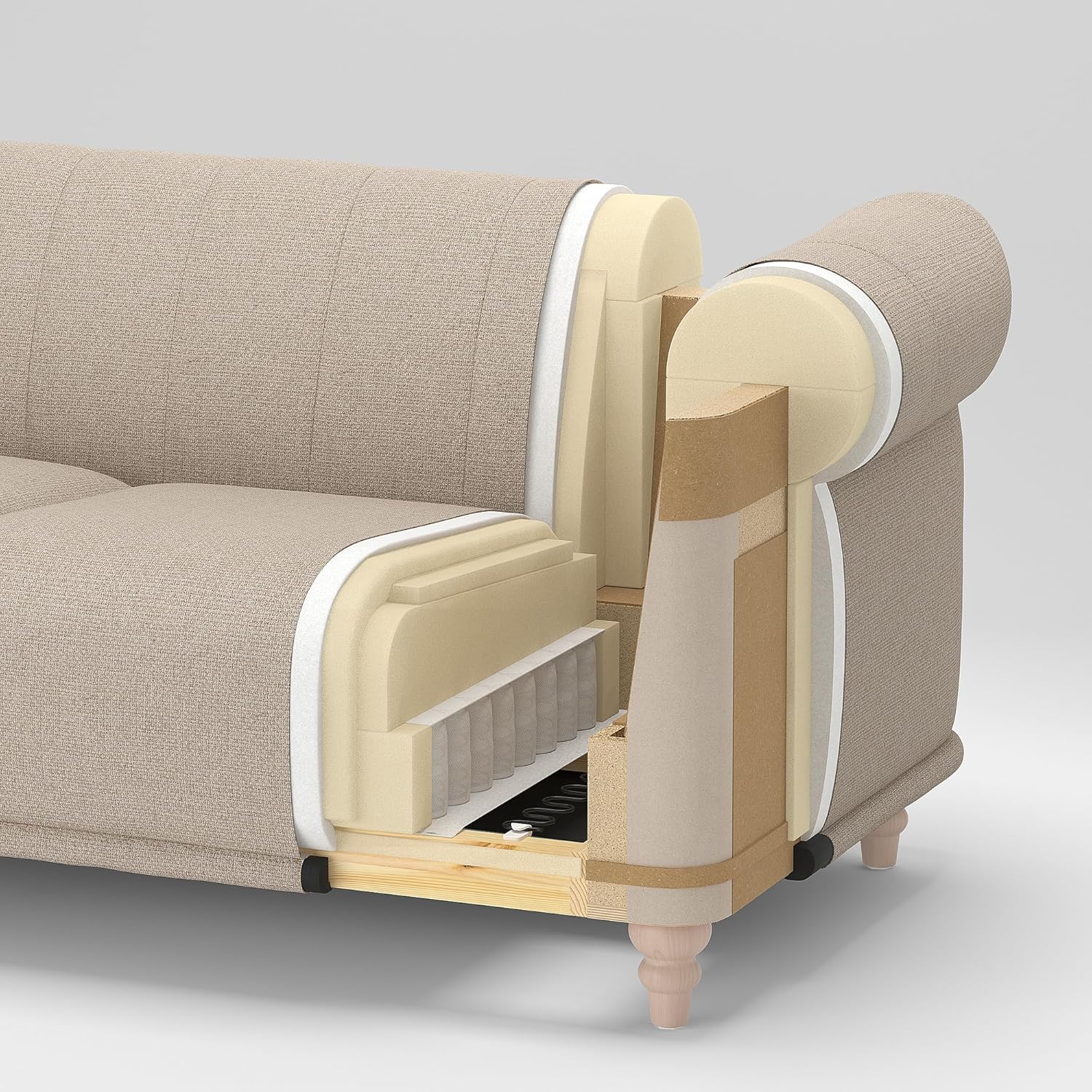 IKEA VISKAFORS 2-seat Sofa, Lejde Light Beige/Brown