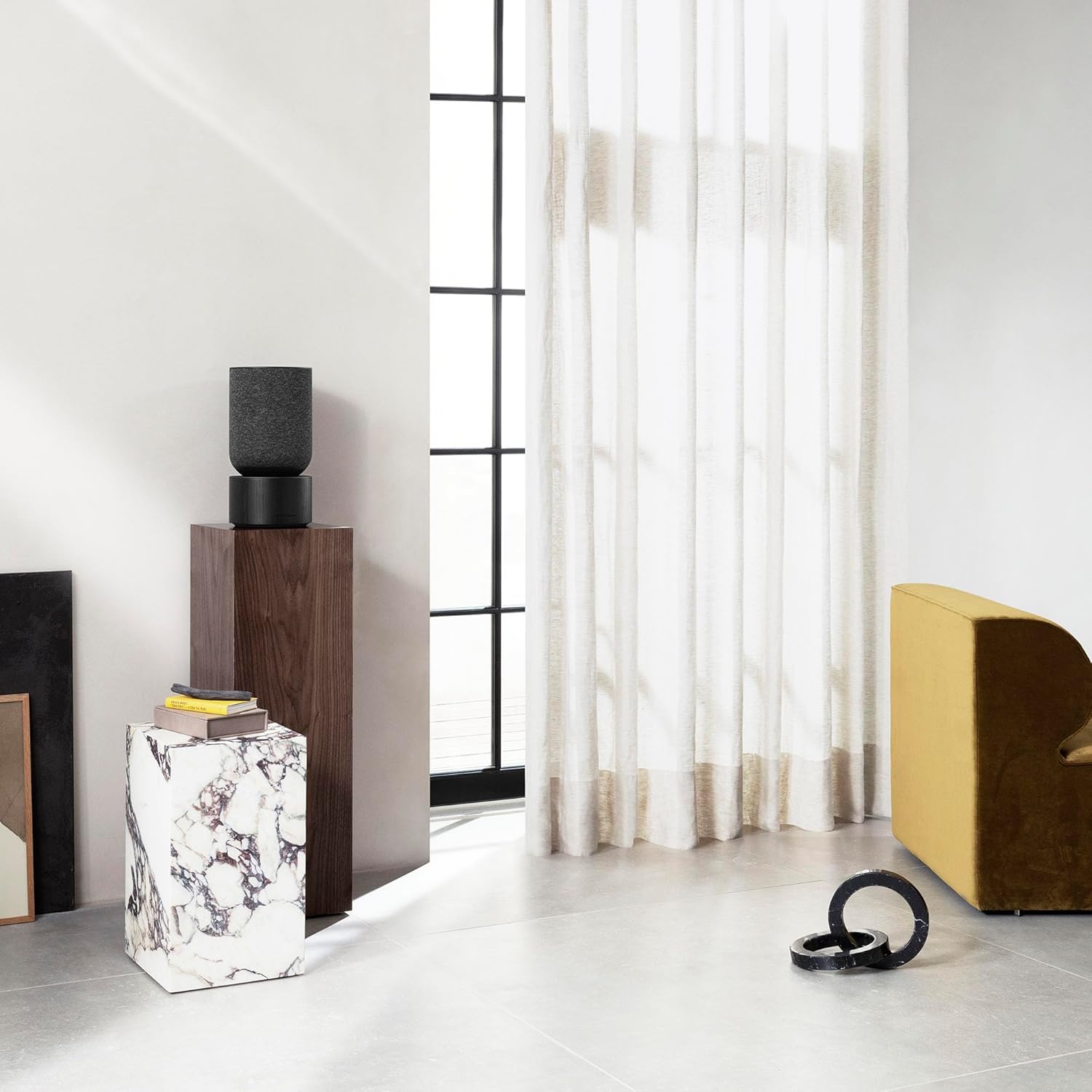 Bang & Olufsen Beosound Balance - Powerful WiFi and Bluetooth Home Speaker with 360 Degree Premium Sound, Design Awards Winner - Black Oak