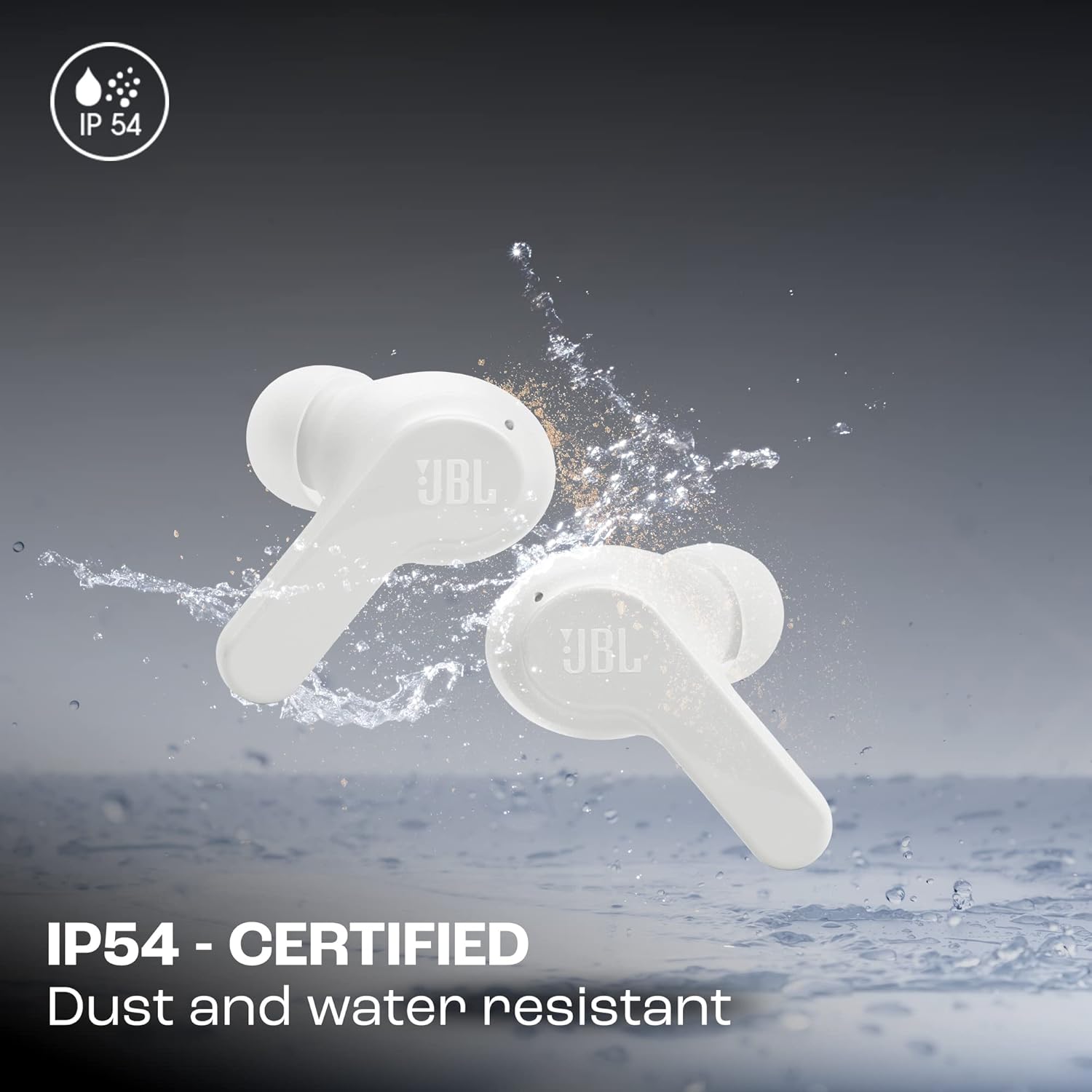 YBL Wave Beam In-Ear Wireless Earbuds with IP54 and IP2 Waterproofing, Hands-Free Calling and 32-Hour Battery Life, White