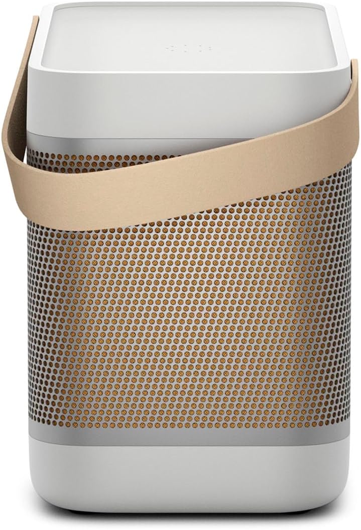 Bang & Olufsen Beolit 20 - Powerful Loud Wireless Home and Portable Bluetooth Speaker with 360 Degree Sound and Integrated Qi Wireless Phone Charging Pad - Gray Mist