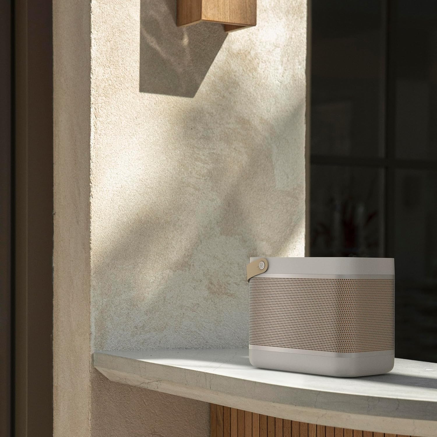 Bang & Olufsen Beolit 20 - Powerful Loud Wireless Home and Portable Bluetooth Speaker with 360 Degree Sound and Integrated Qi Wireless Phone Charging Pad - Gray Mist