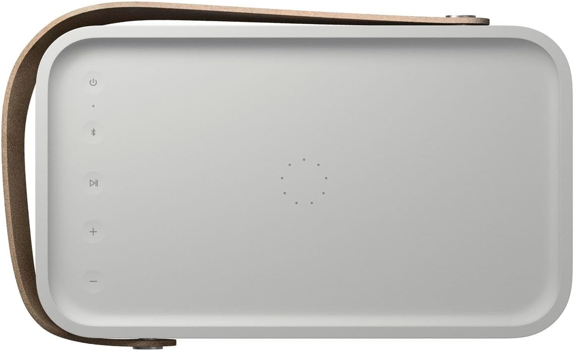Bang & Olufsen Beolit 20 - Powerful Loud Wireless Home and Portable Bluetooth Speaker with 360 Degree Sound and Integrated Qi Wireless Phone Charging Pad - Gray Mist
