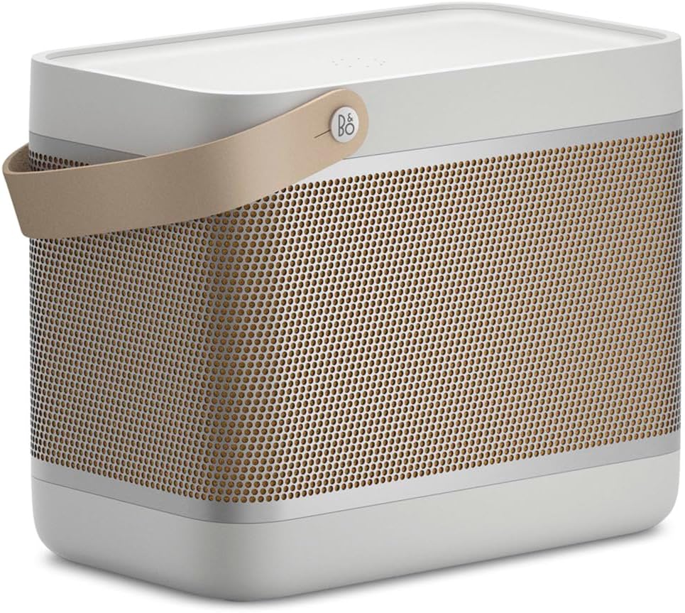 Bang & Olufsen Beolit 20 - Powerful Loud Wireless Home and Portable Bluetooth Speaker with 360 Degree Sound and Integrated Qi Wireless Phone Charging Pad - Gray Mist