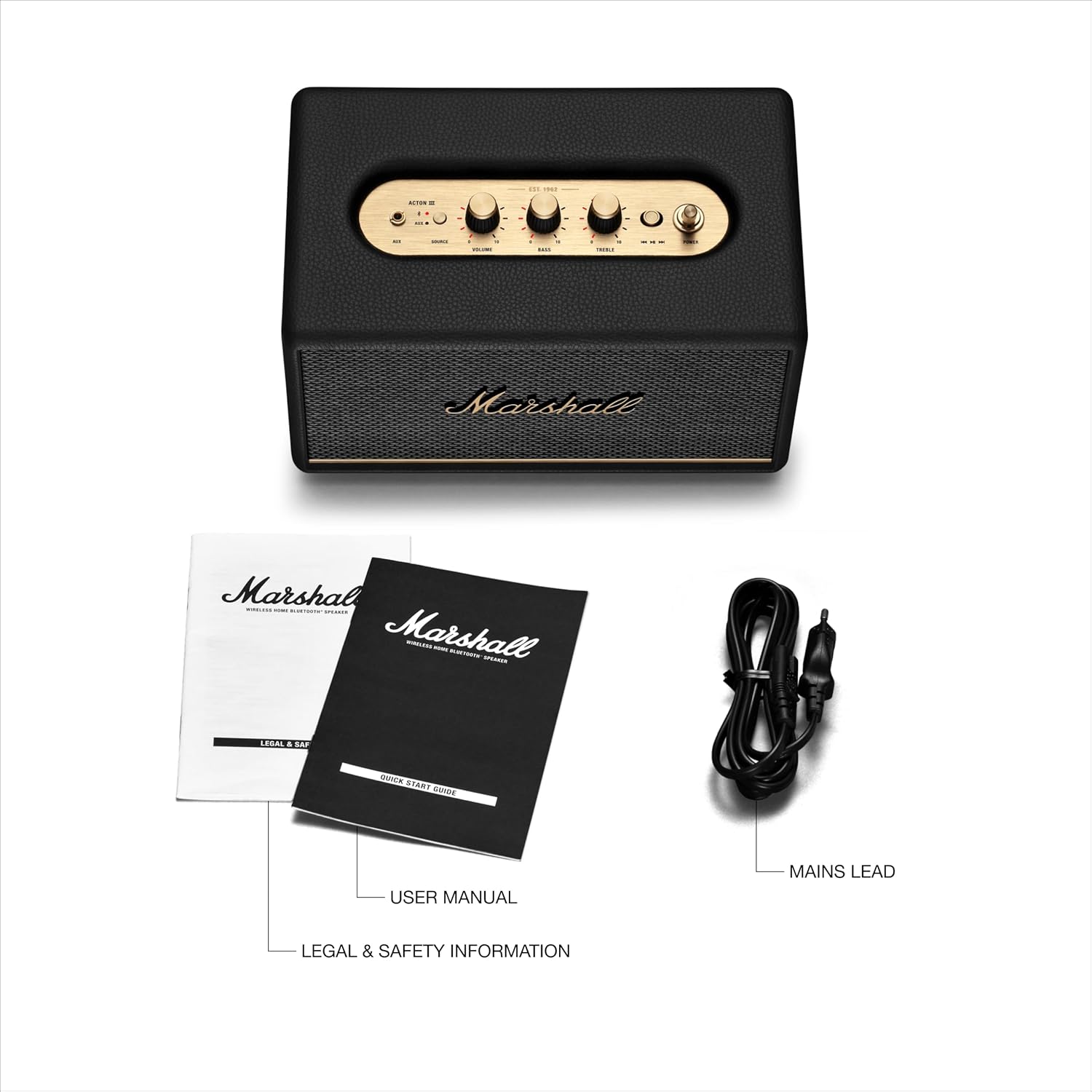 Marshall Acton III Bluetooth Speaker, Wireless - Black