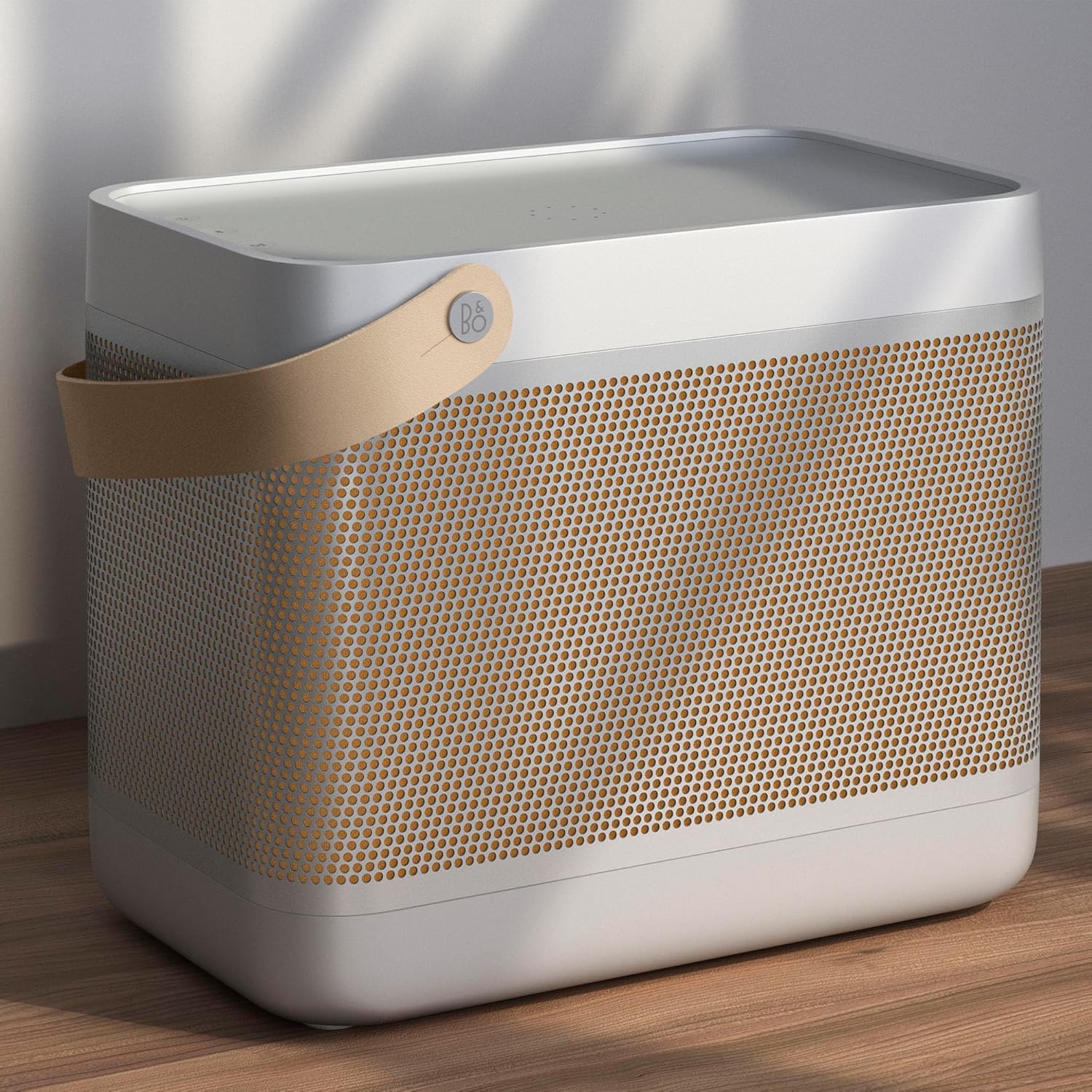 Bang & Olufsen Beolit 20 - Powerful Loud Wireless Home and Portable Bluetooth Speaker with 360 Degree Sound and Integrated Qi Wireless Phone Charging Pad - Gray Mist