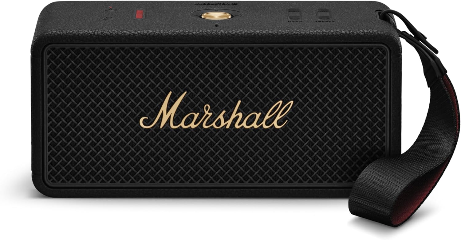 Marshall Middleton II Bluetooth Portable Speaker, 30+ hours of portable playtime, waterproof IP67 - Black & Brass