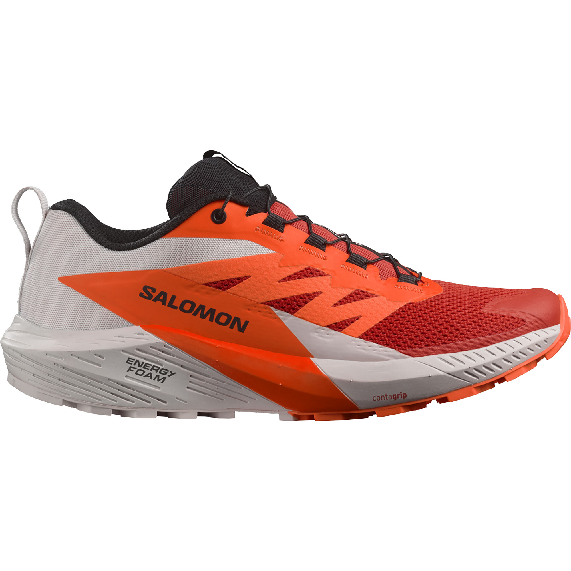 Salomon Men's Sense Ride 5 Lunar Rock/Shocking Orange/Fiery Re