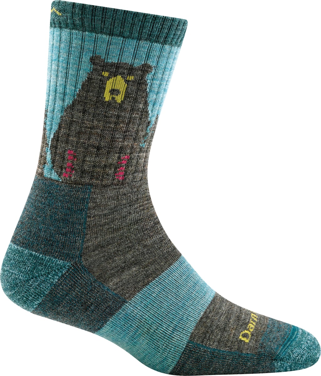 Darn Tough Women's Bear Town Micro Crew Light Cushion Aqua