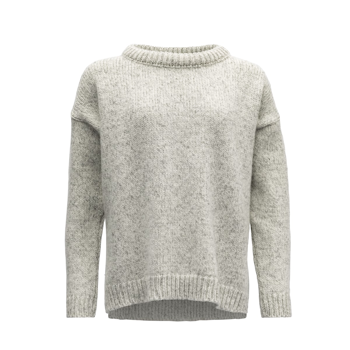 Devold Nansen Woman's Sweater Split Seam Grey Melange