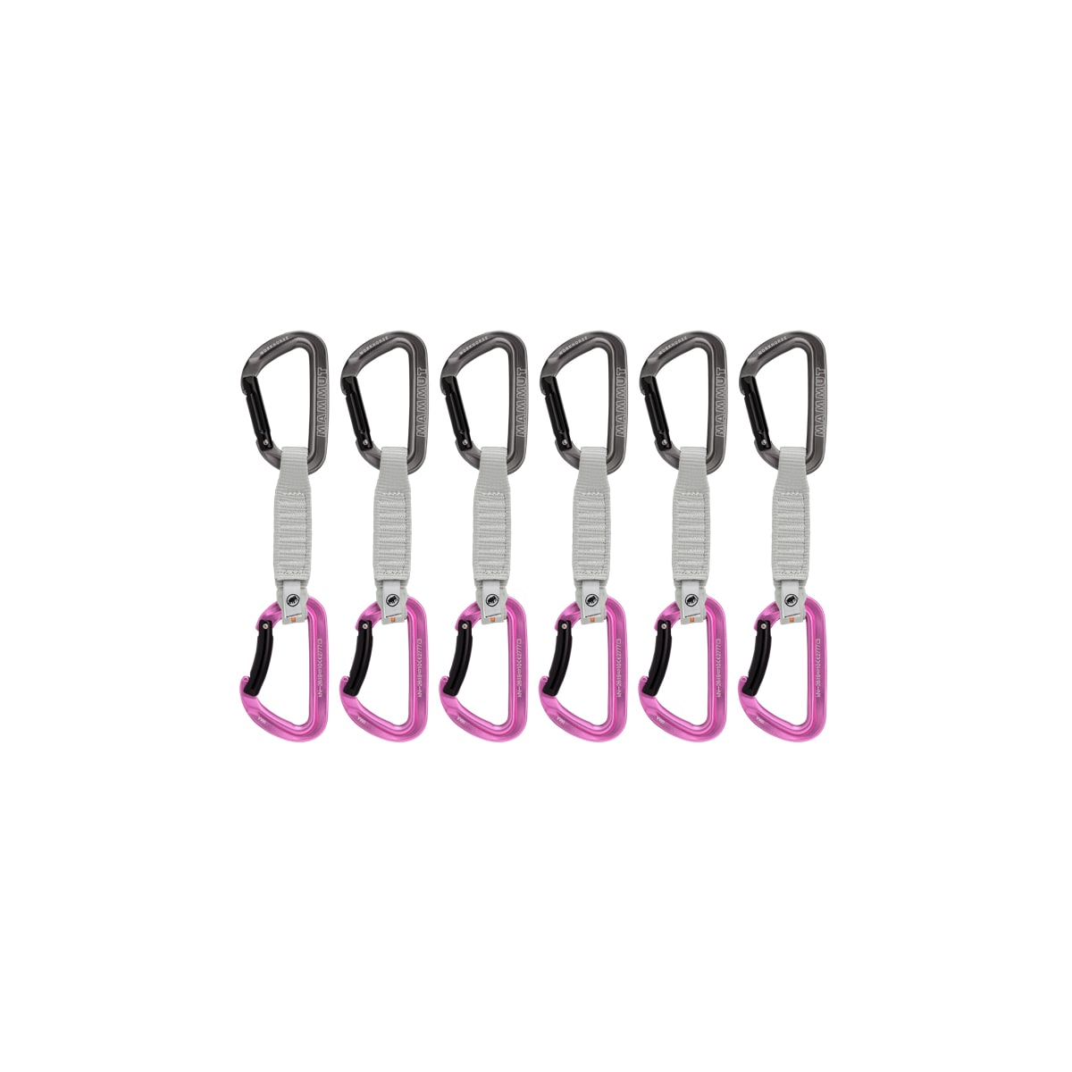Mammut Workhorse Keylock 12 Cm 6-Pack Quickdraws Straight Gate/Bent Gate Key Lock