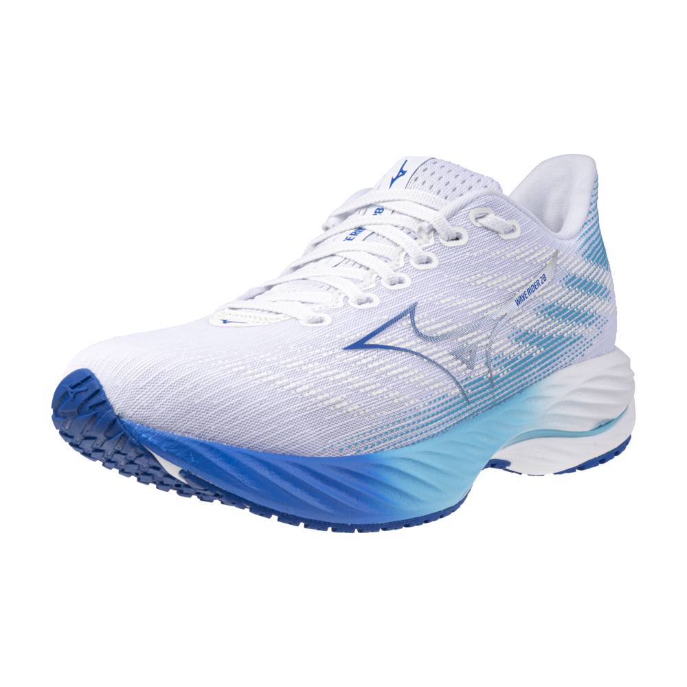 Mizuno Women's Wave Rider 28 White/Mugen Blue/River Blue