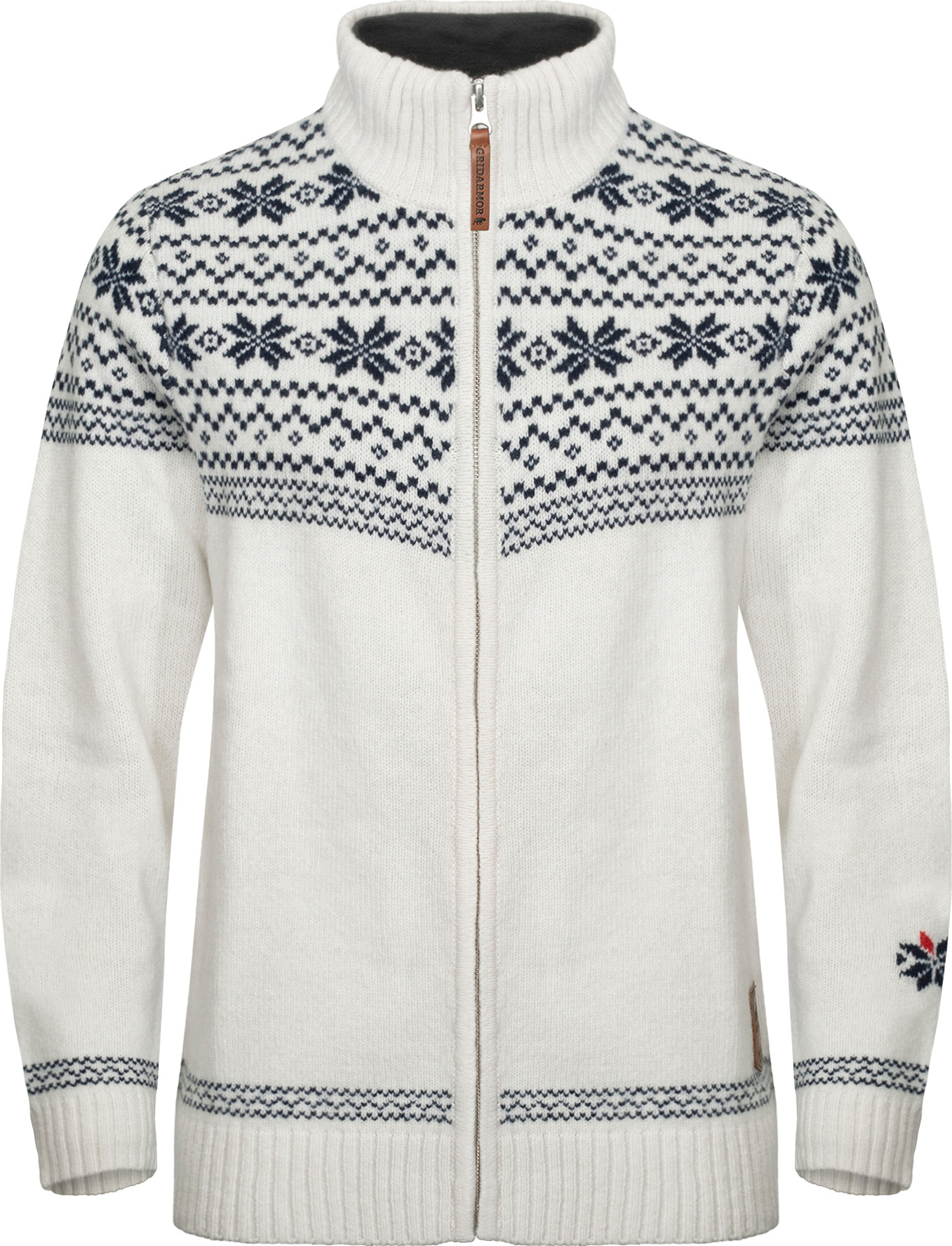 Gridarmor Women's Snøstjerne Full Zip Ullgenser Bright White