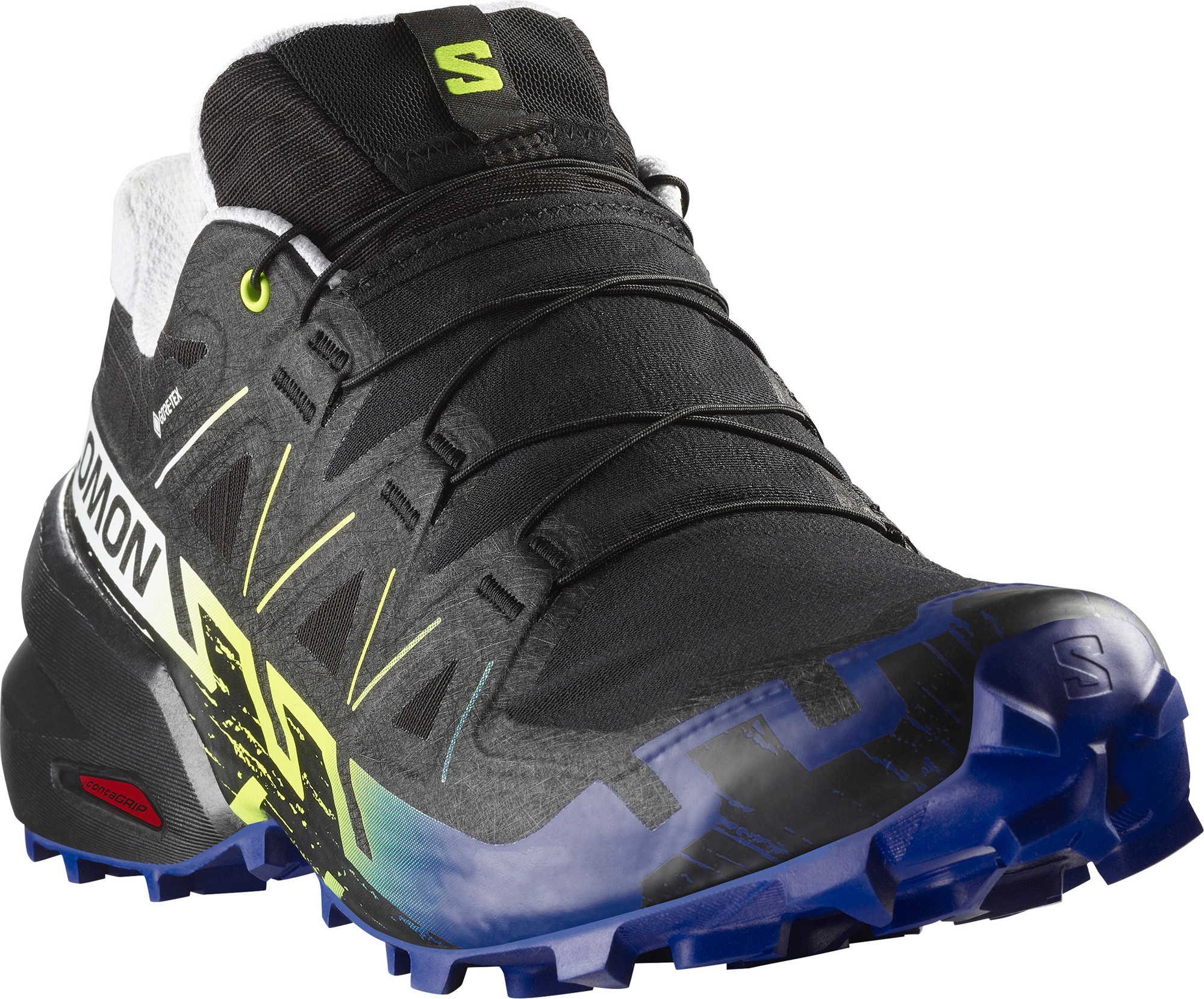 Salomon Shoes Speedcross 6 Gtx Fan Fire Black/Su Black/Surf The Web/Safety Yellow