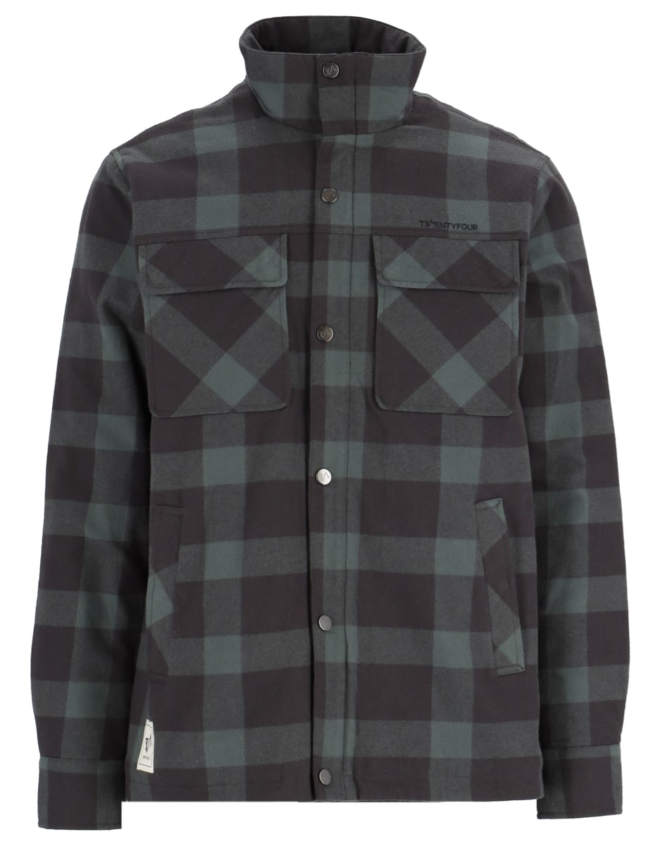 Twentyfour Finse Flannel Jakke H Mellomgrønn