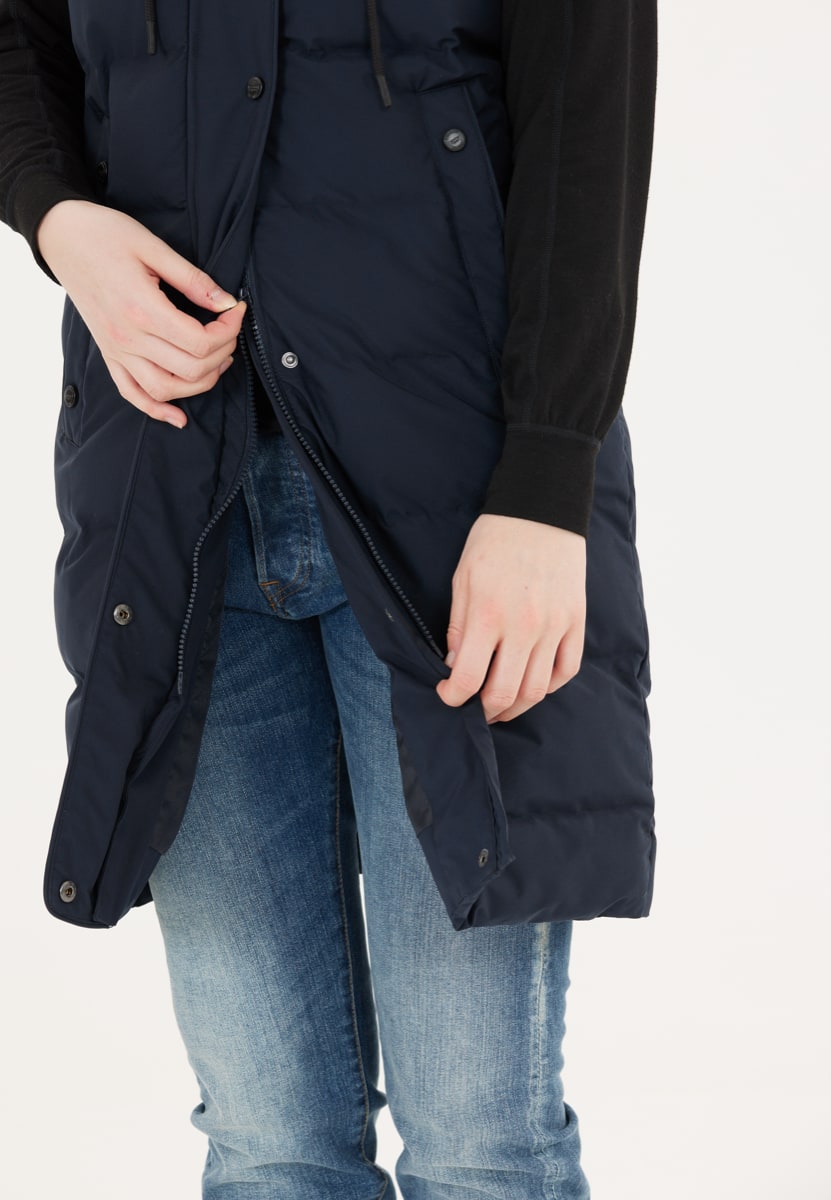 Weather Report Chief W Long Puffer Vest Navy Blazer