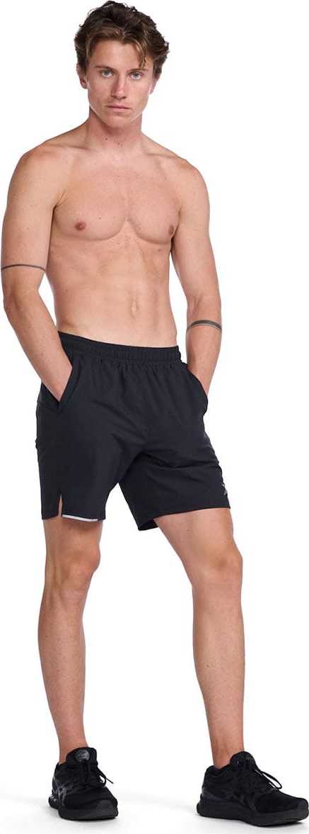 2XU Men's Aero 7 Inch Shorts Black/Silver Reflective