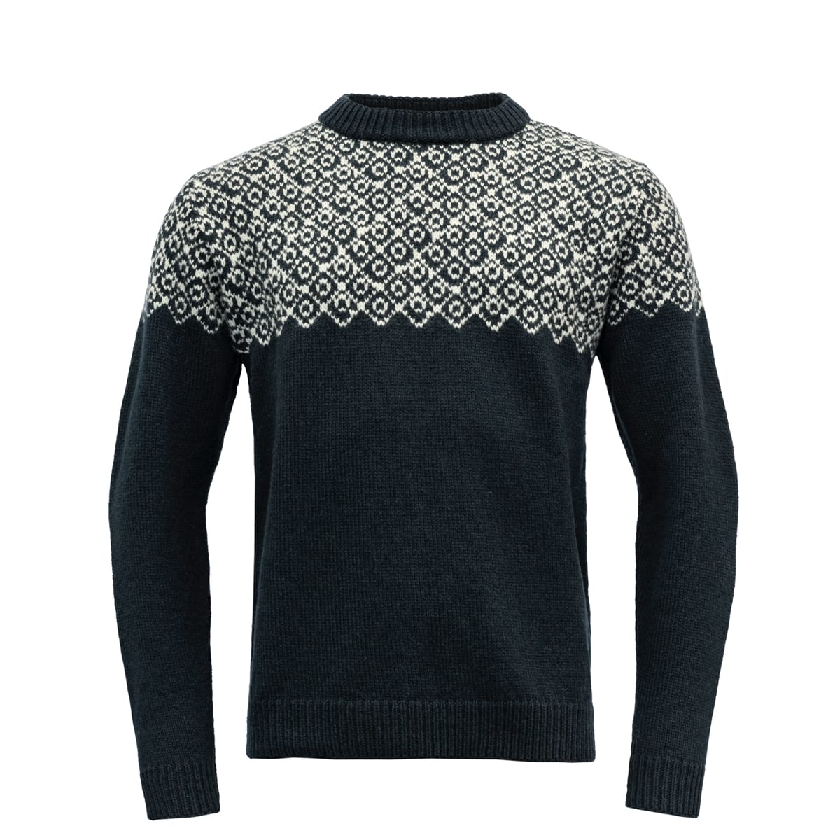 Devold Bjørnøya Sweater Crew Neck Ink/Offwhite