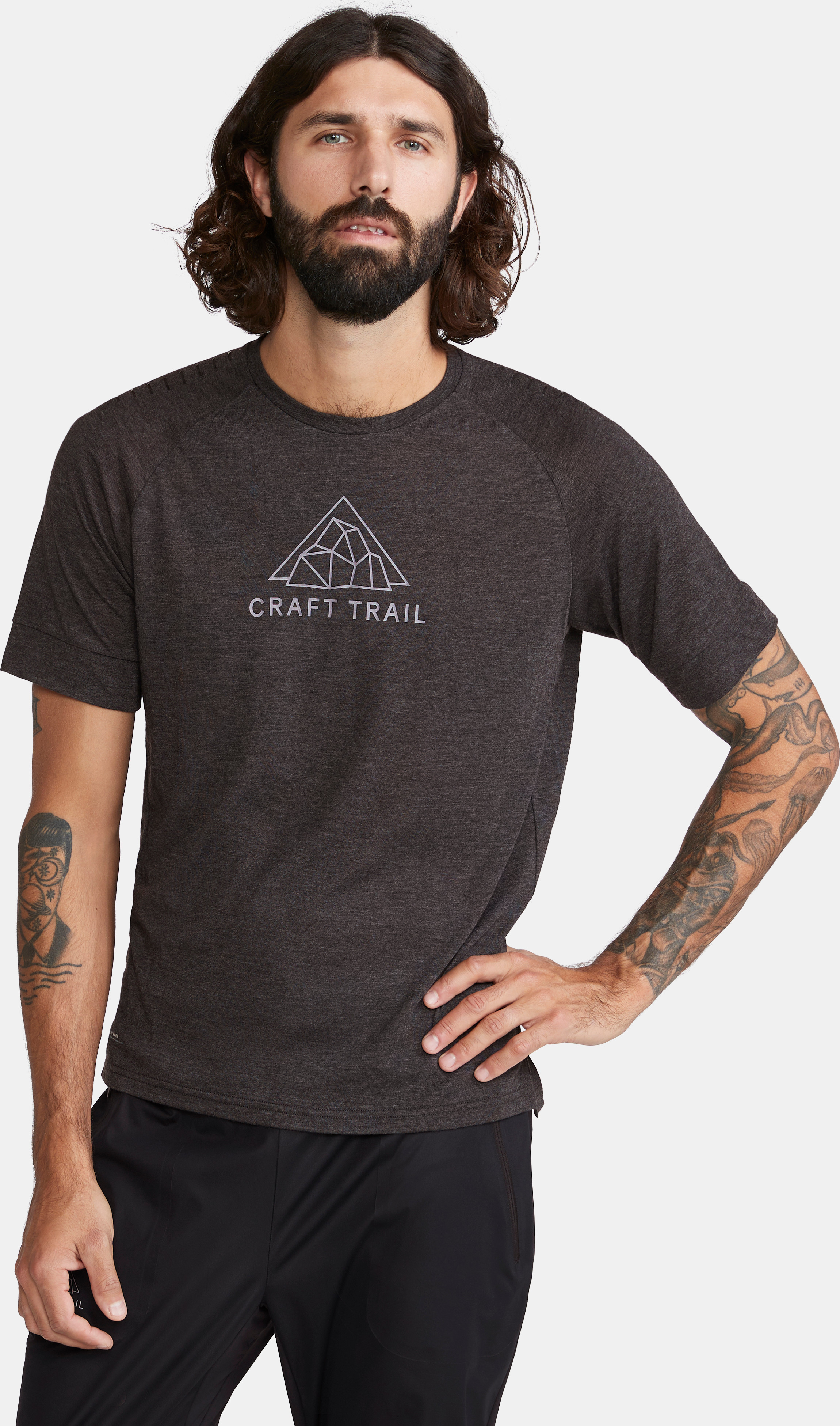 Craft Men's Advance Trail Wool Short Sleeve Tee Black/Melange