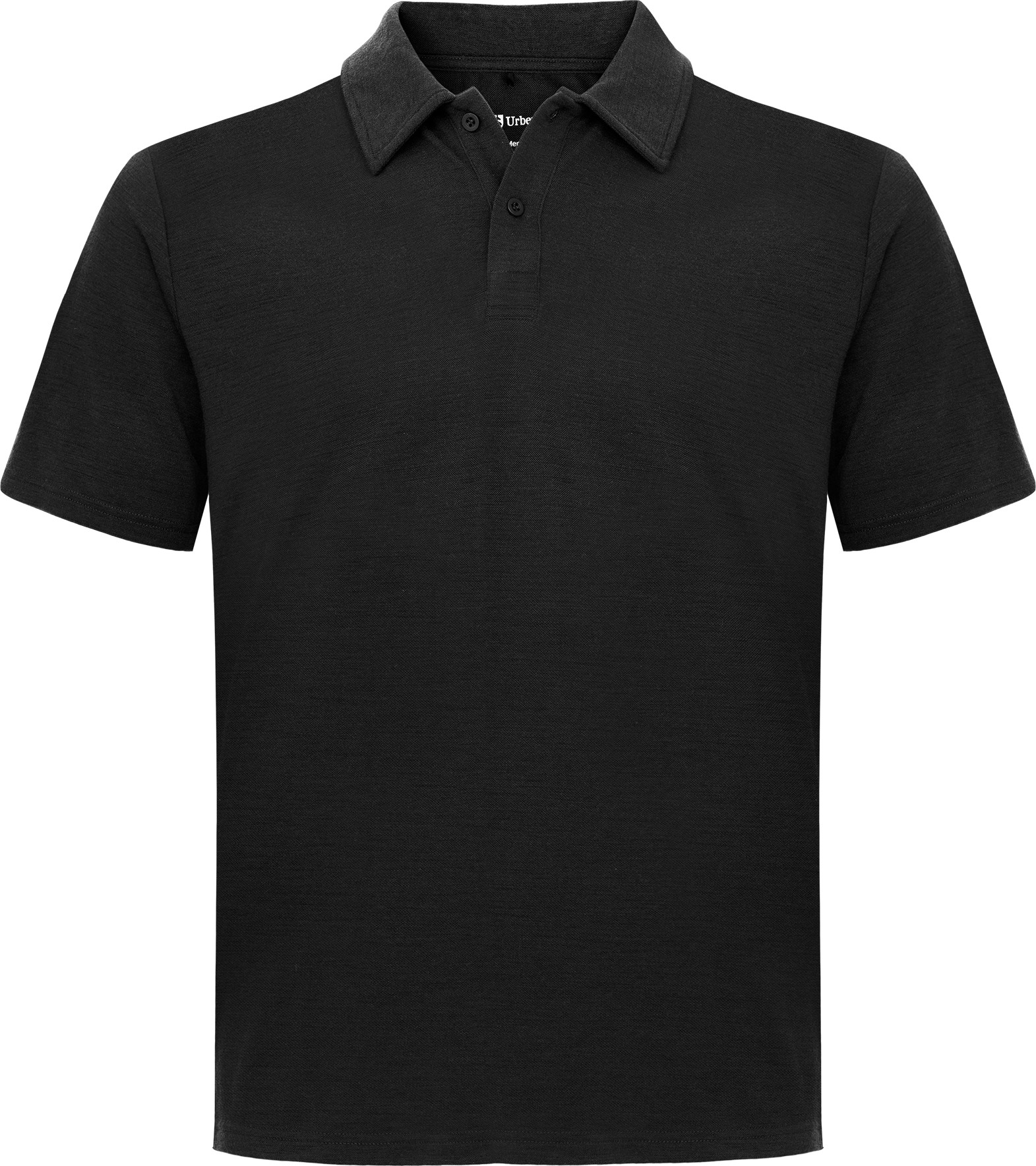 Urberg Merino Wool Polo Tee Men Black Beauty