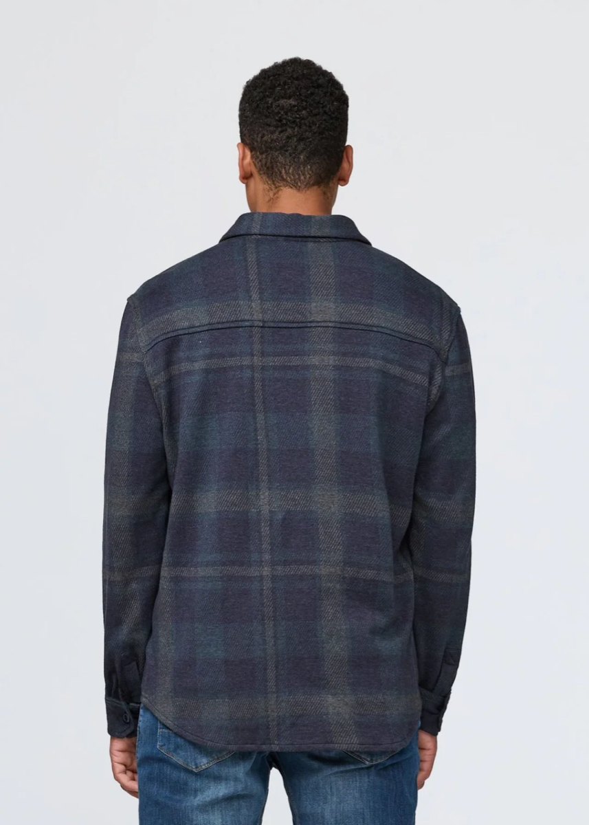 Duer Performance Flannel Button Down Heather Blue Plaid