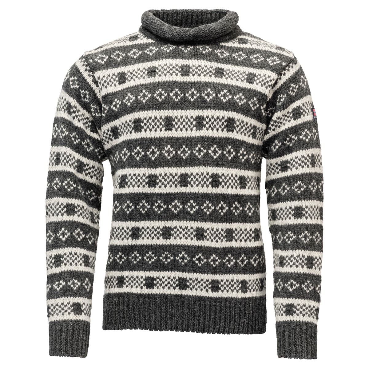 Devold Unisex Alnes Wool Roll Neck Anthracite/Grey Melange